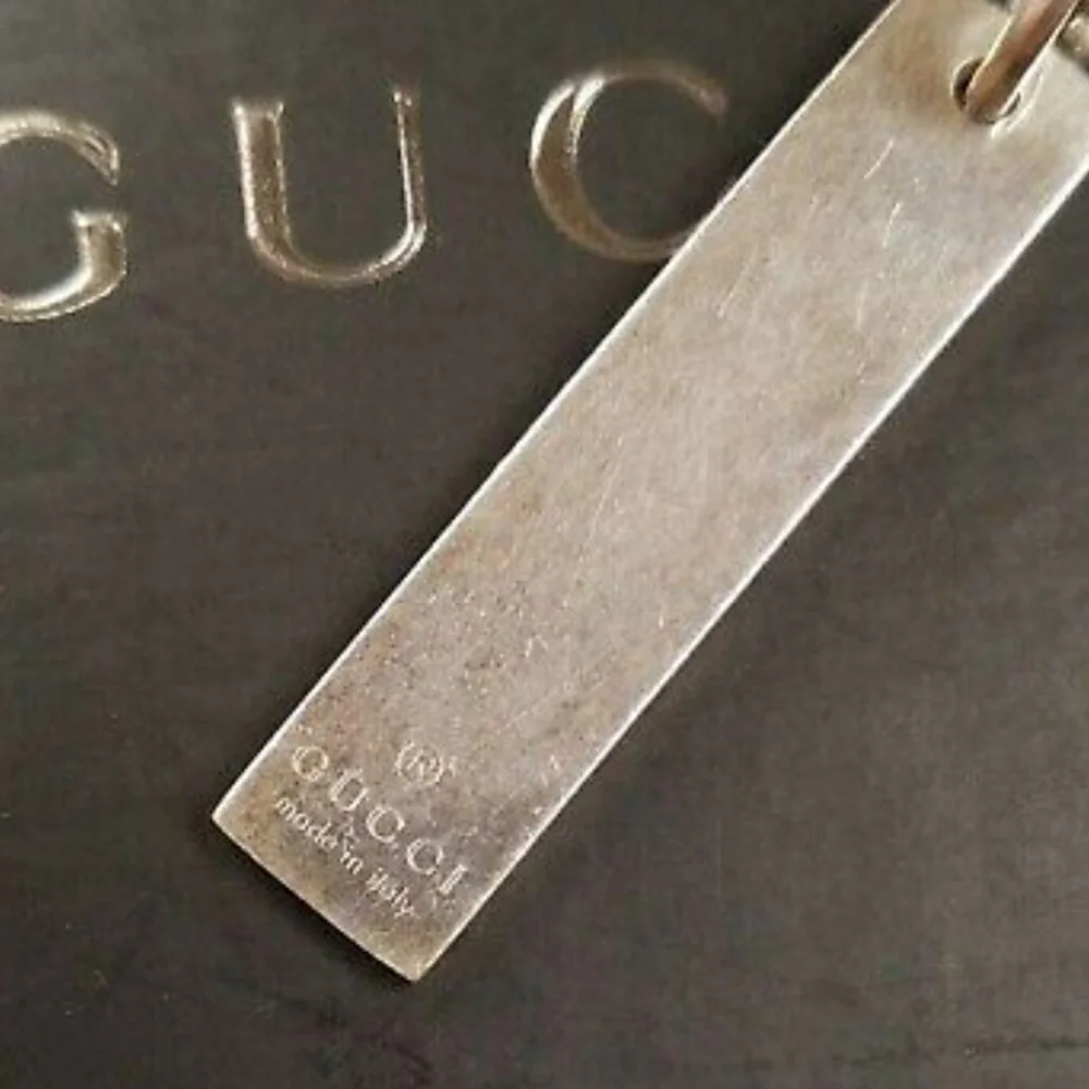 RARE GUCCI STATEMENT BAR NECKLACE STERLING SILVER 925